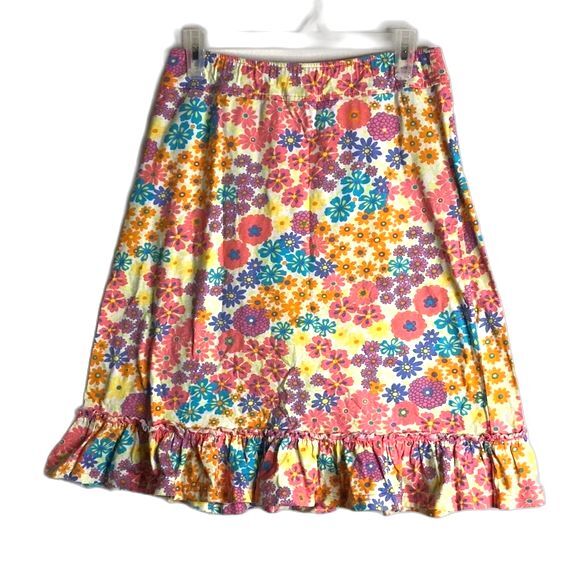 Hanna andersson ladies bright colorful flowers skirt size small boho - Picture 1 of 9